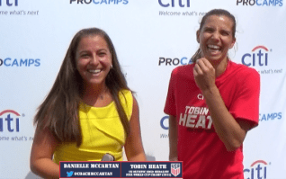 Tobin Heath and Danielle McCartan at Citi Procamp in New Jersey